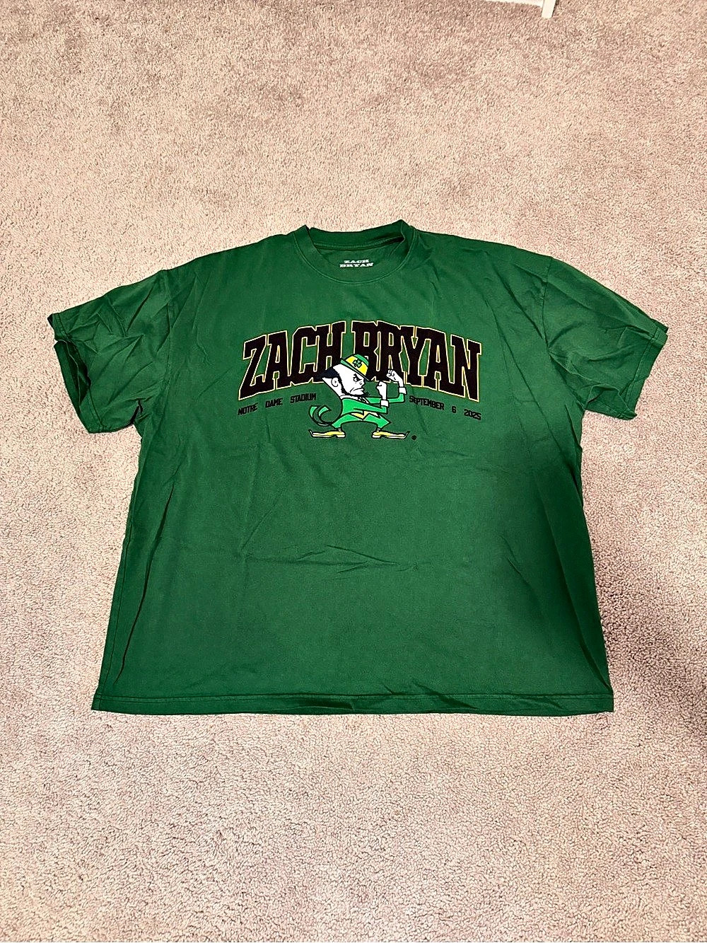 Zach Bryan Official Notre Dame Stadium Event
T-Shirt 9/6/2025 XXL